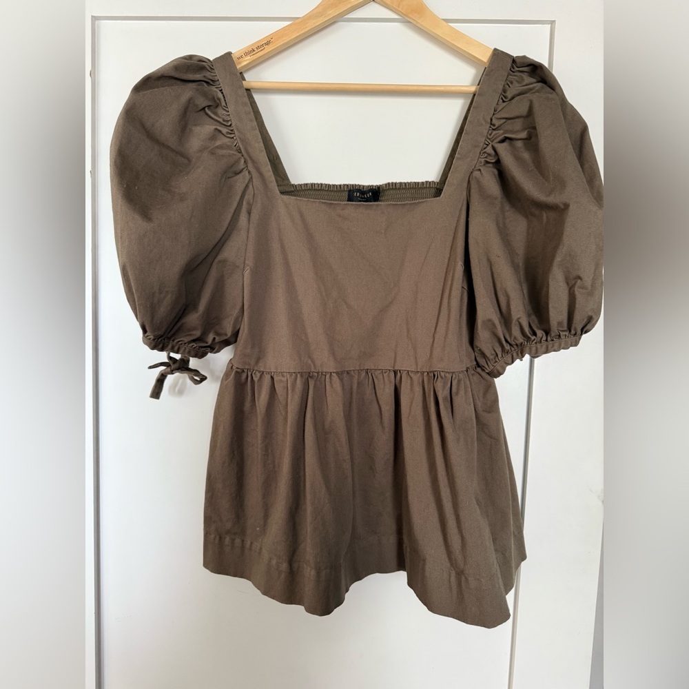 Ted Baker Forest Green Puff Sleeve Top